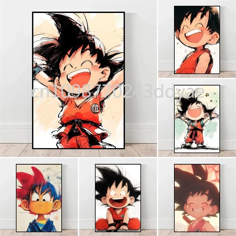 

Classic Animation Dragon Ball Goku， Gohan ，Canvas Painting Vegeta Picture Printing Living Room Entrance Wall Art Painting Gift