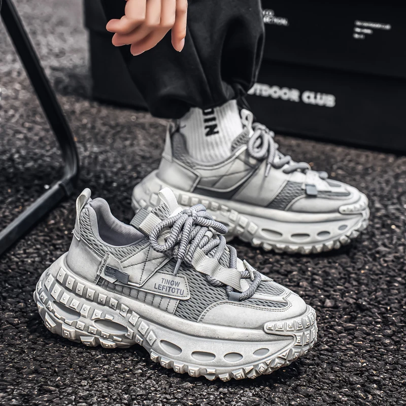 

Новинка 2025 года, повседневная спортивная осенняя дышащая высококачественная повседневная универсальная мужская обувь на толстой подошве, увеличивающая рост