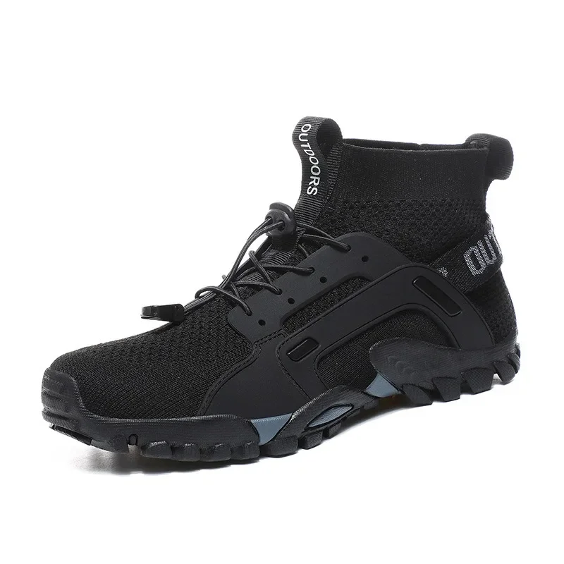 Men's Breathable Shoes Outdoor Non Slip Elastic Band Camping Shoes for Couples Athleisure Men's Shoes