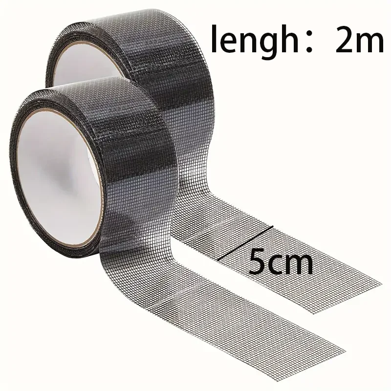 1 Rolls Black Screen Repair Tape Kit, Plastic Material, Non-Waterproof Window Mesh Adhesive Tape for Easy Fixing of Screen Tears