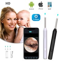 3.9mm WIFI Ear Endoscope Camera Wireless Otoscope for Adults Kids Pets 1080P Earwax Removal Tool with Blue Light Disinfection