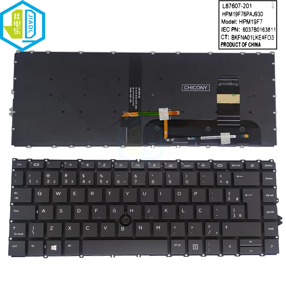 UK Brasilien Spanien/Spanisch Beleuchtete Tastatur für HP EliteBook 840 G7 840 G8 845 G7 845g8 EU Englisch L87607-201 2H-BCGUKI64311 Neue