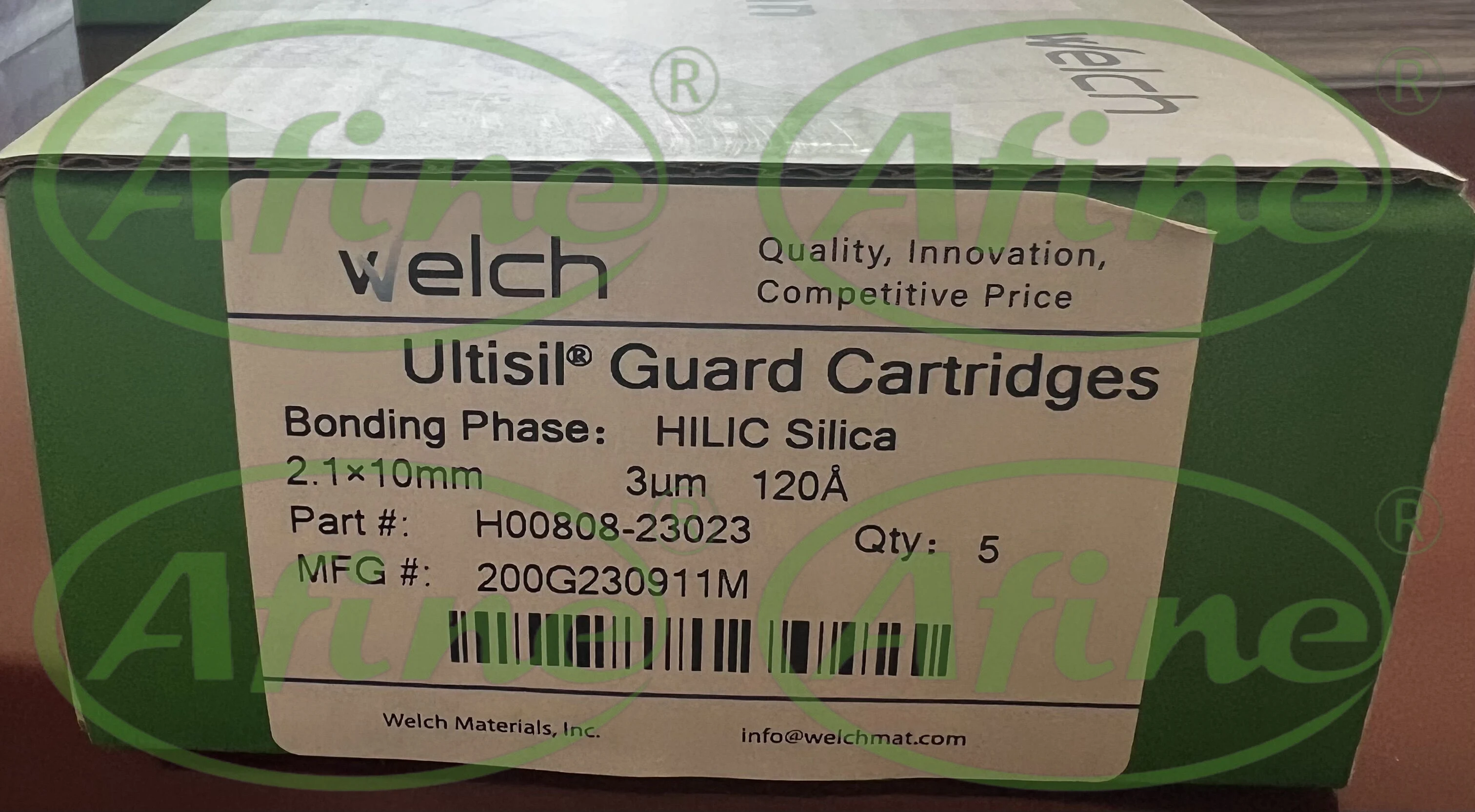 

AFINE Welch ULTISIL HILIC SILICA Cartridge, 3 µm, 120 Å, 2.1 x 10 mm (H00808-23023)