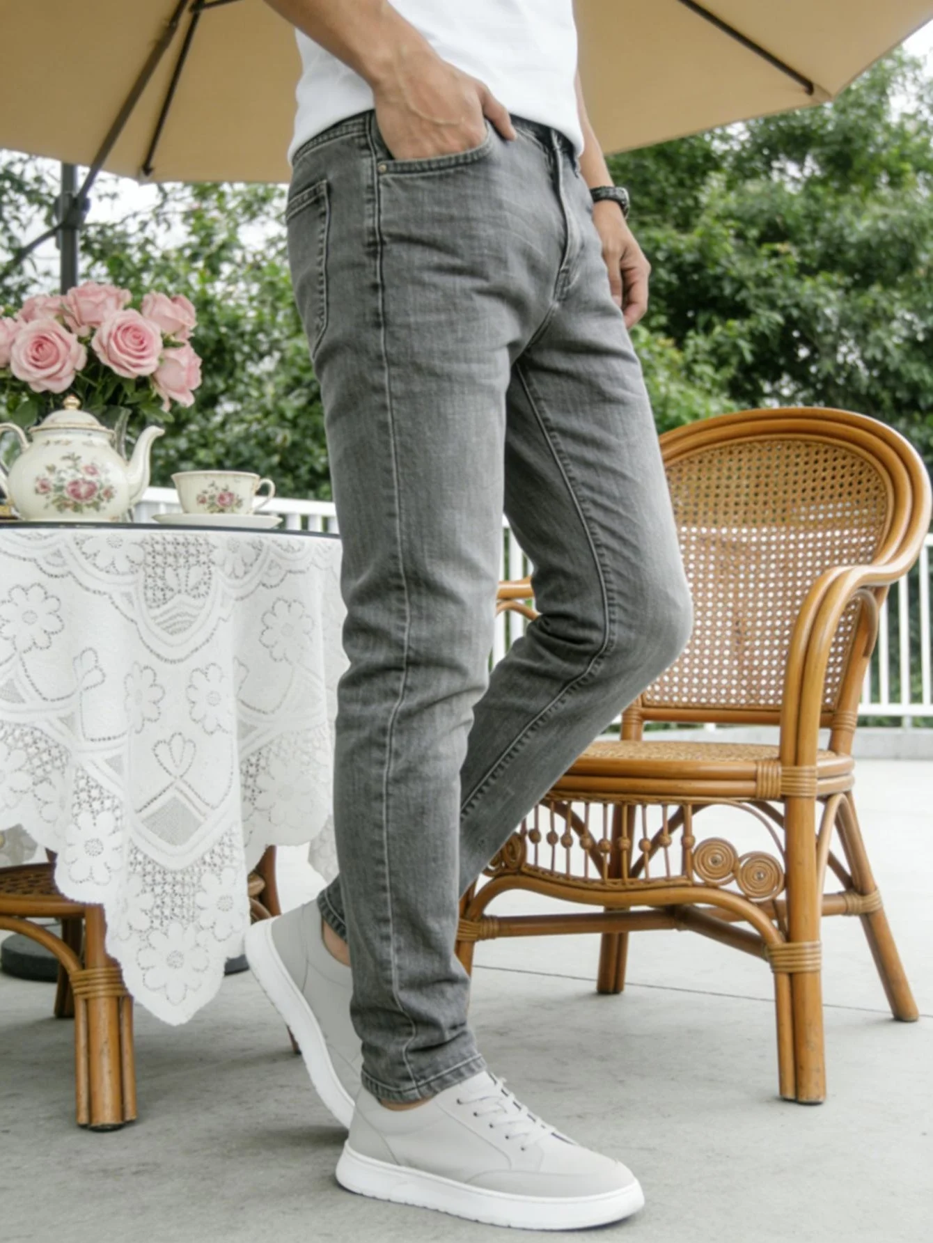 Men's Japanese Casual Style Slim Fit Skinny Jeans