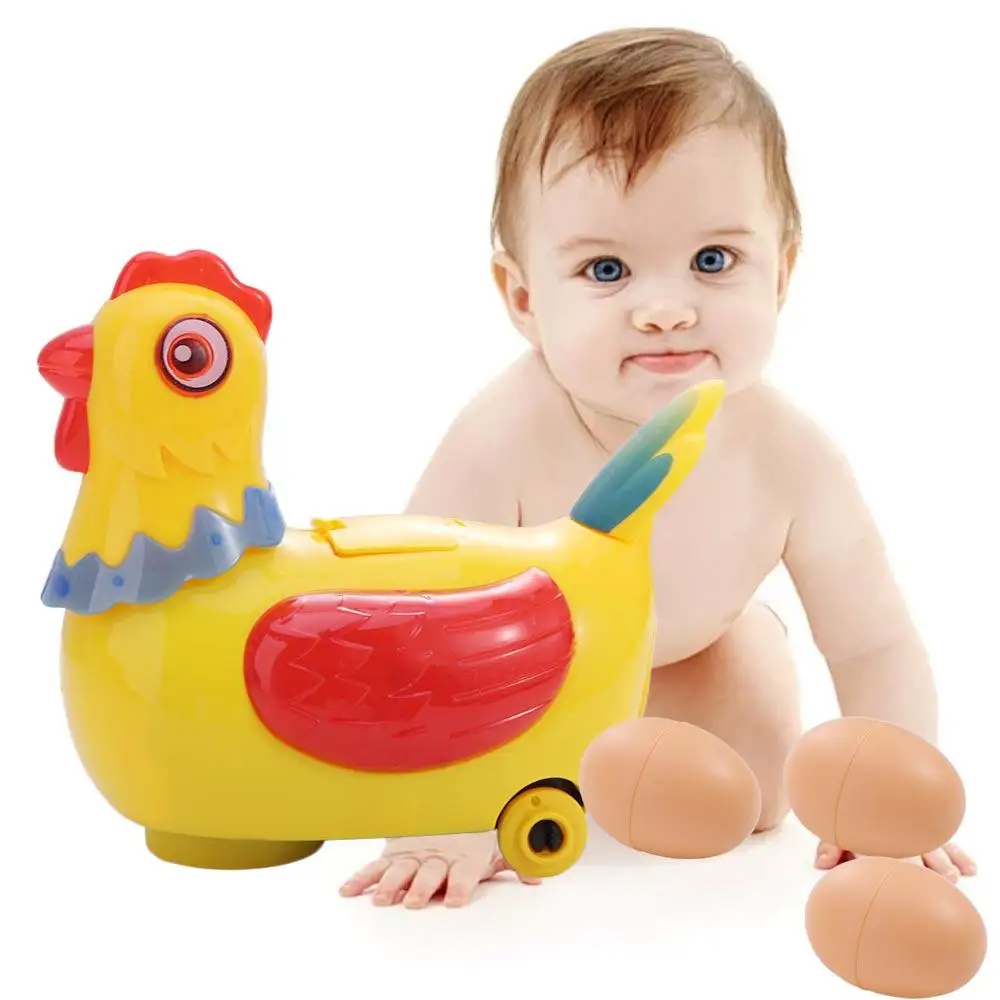 Children Walking Electric Laying Egg Sound Music Interactive Chicken Educational Singing Electric Hen Birthday Gift