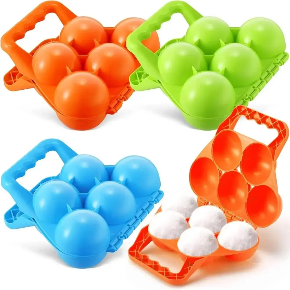 Plastics Snowball Maker Clip Wear-resistant Anti-slip Handle Snow Ball Mold Tool Portable Double ball Winter Fight Clip