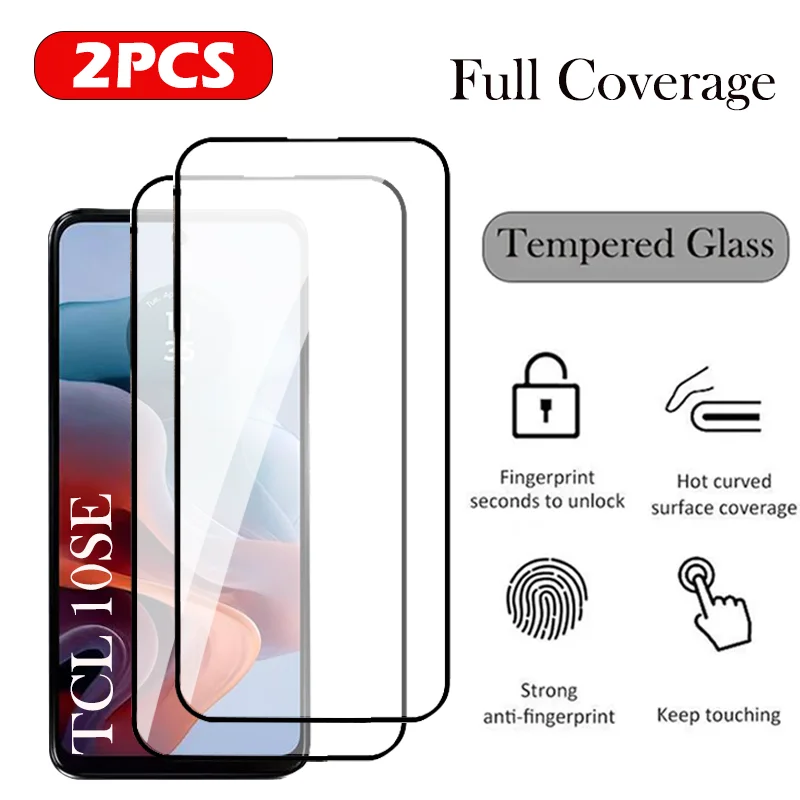 Protector de pantalla de vidrio templado para teléfono móvil, vidrio templado de cobertura completa de 2 piezas para TCL 10, 20, 30, 40, SE, 5g, TCL 408, 406, 20, 30, E, 40, XE, XL, 20B, 20E, 20Y