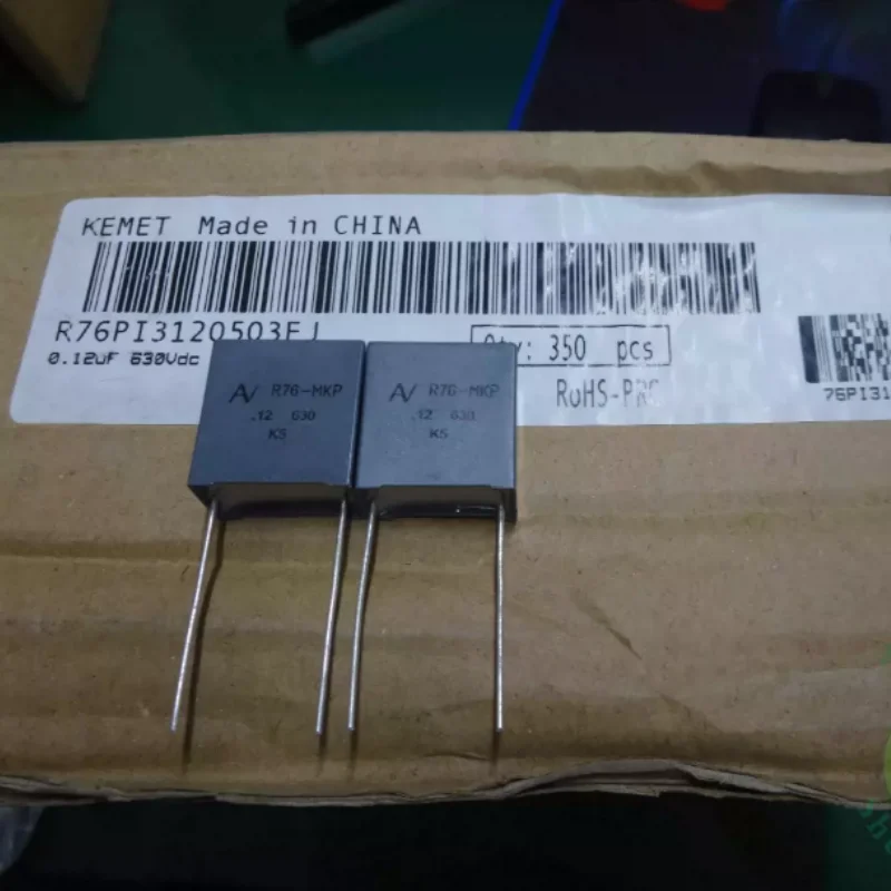 10pcs-100pcs KEMET AV R76 0.12uf/630V 120nf u12 124 brand new long legged thin film capacitor 15mm