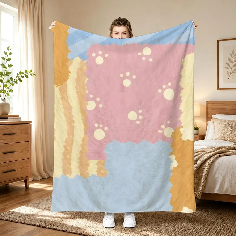 Colorful collages  fun ins Throw 240g flannel blanket, suitable for sofas, beds, offices, exquisite gift blankets
