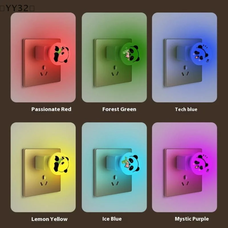 maveraYY32 Voz intelligente USB Veilleuse Mini Commande vocale Lumières douces Nuits Lighte Chambre Salle de bain Créatif Mignon Panda Lampe