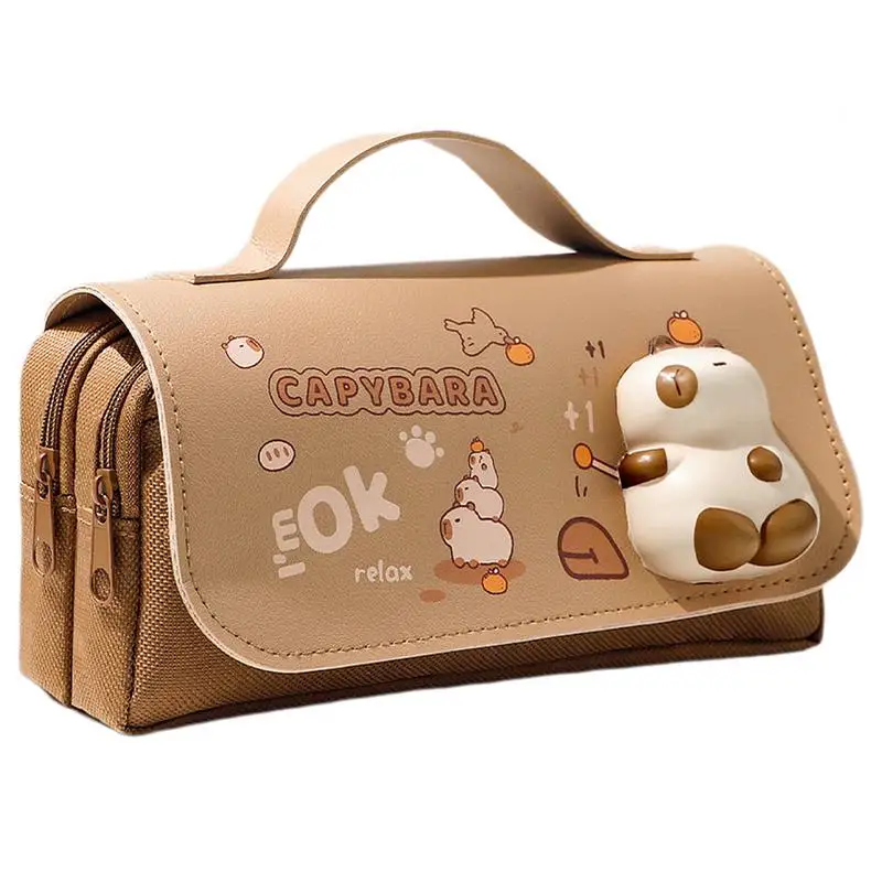 كابيبارا-حقيبة أقلام رصاص بسعة كبيرة للفتيات ، حقيبة ماركر ، حقيبة قلم ، حقيبة فيدجيت ، منظم ، صندوق أقلام رصاص جمالي