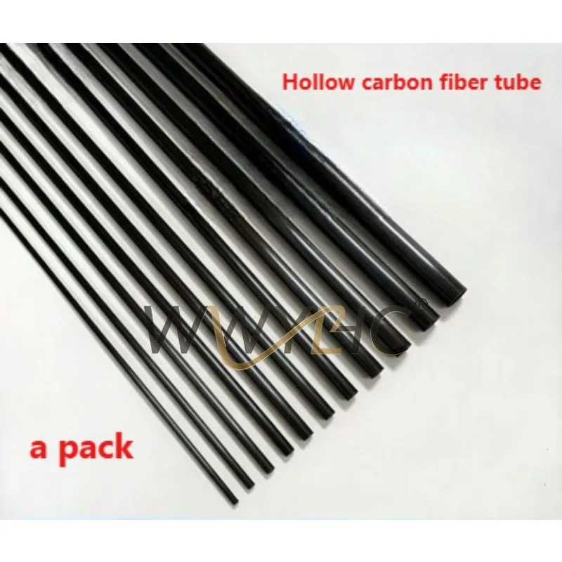 2–12mm OD 500mm Length Pultruded Carbon Fiber Round Tube