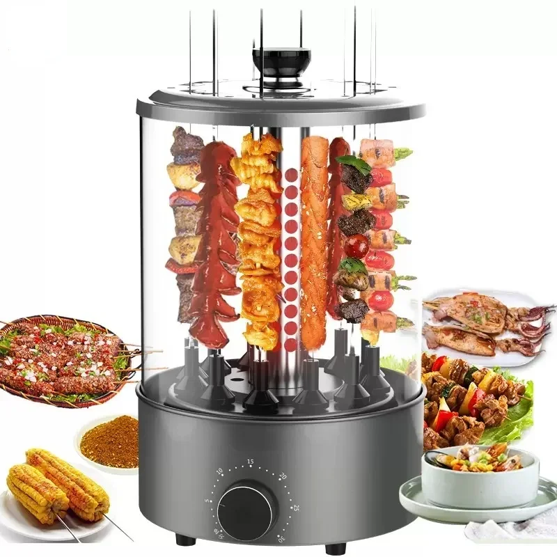 

220V Electric Barbecue Machine Multifunctional Indoor Rotating Automatic Skewer Machine Indoor Lamb Skewer Pot Barbecue Machine