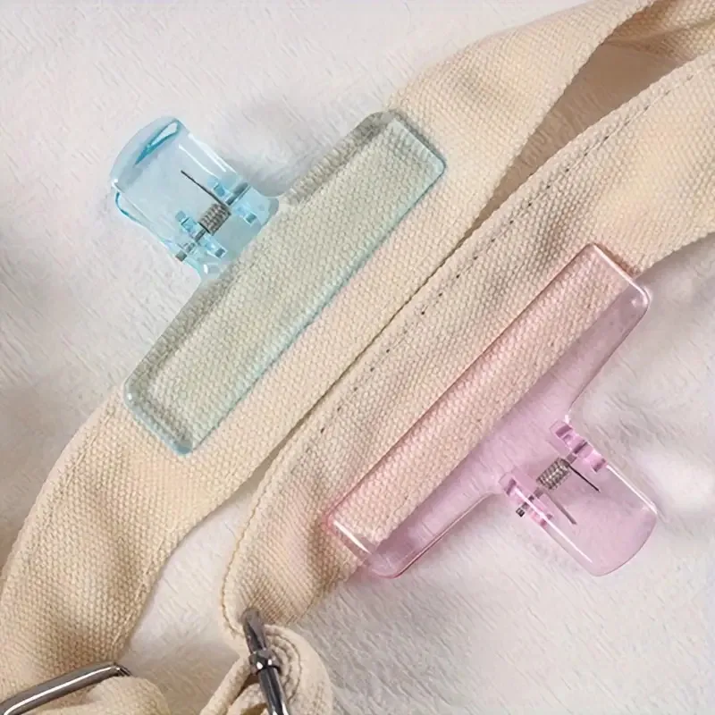 6pcs Set of Japanese Minimalist Large-Size Acrylic Transparent Macaron Color Clip Office Stationery Storage Clips, Paper Clip