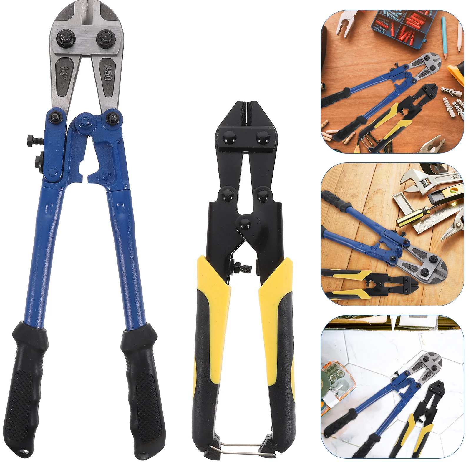 

2 Pcs Bolt Cutters T8 Alloy Steel Manual Cable Pliers Heavy-duty Wire Labor-saving Iron Bar Lock Mini 357X108cm Tools