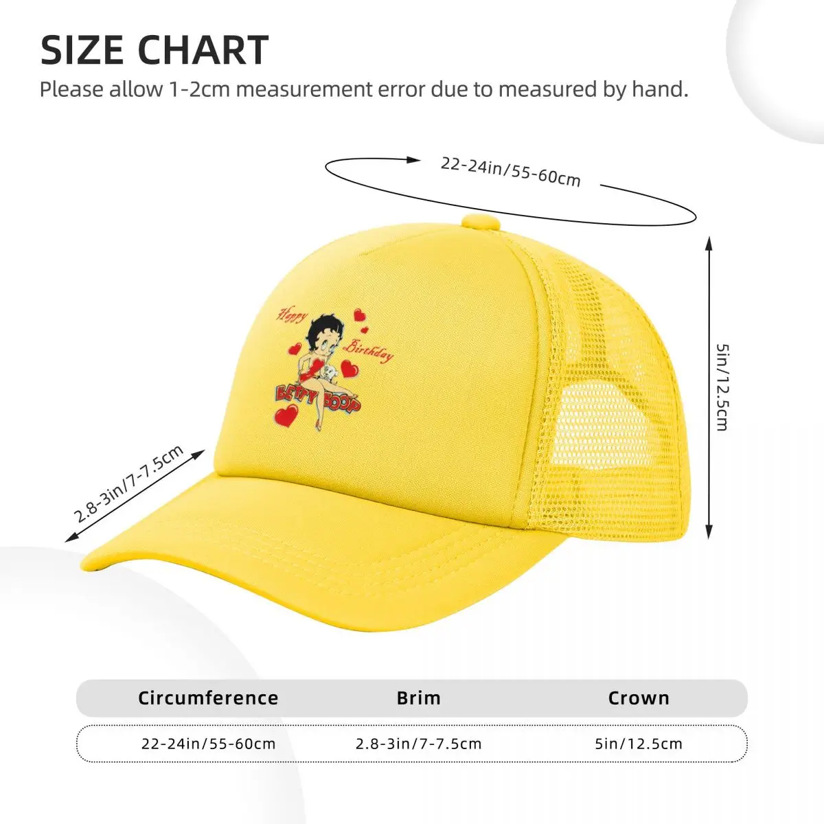 Cartoon Girl Bettys Mesh Baseball Caps Snapback Fashion Baseball Hats Breathable Casual Casquette Outdoor For Men's And Women's