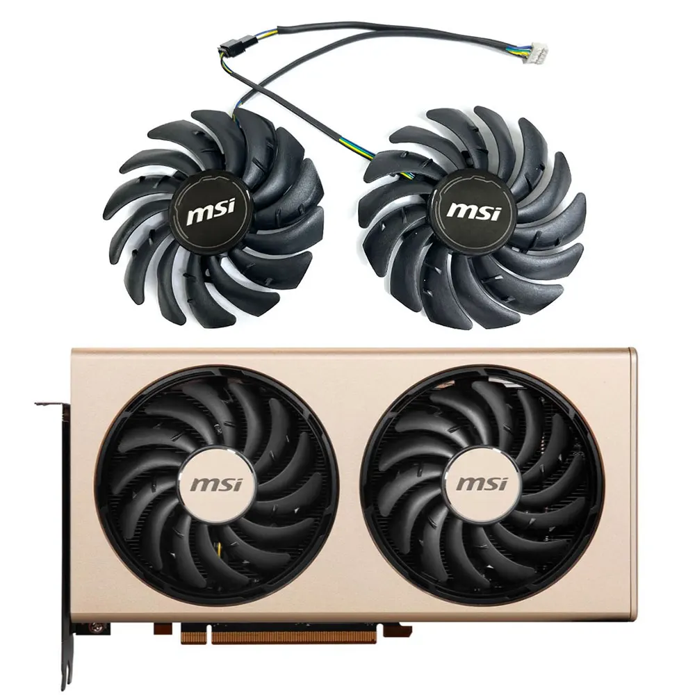 

NEW 87MM 4PIN PLD09210S12HH RX 5700 EVOKE OC GPU FAN，For MSI Radeon RX 5700、RX 5700 XT EVOKE OC Graphics card cooling fan