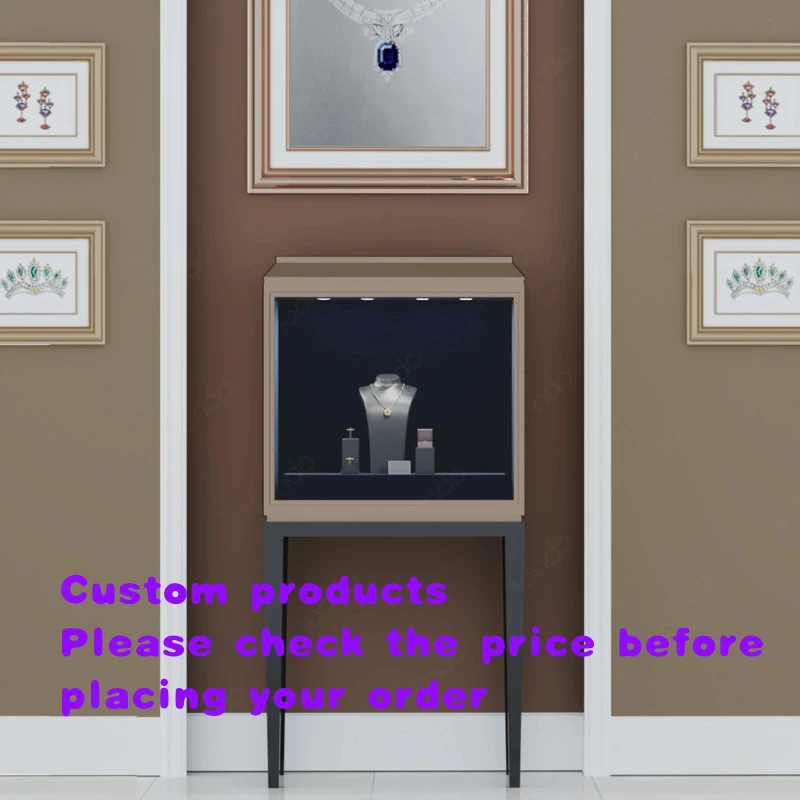 custom.SUNDO New Design Jewelry Boutique Lockable Glass LED Lit Elegant Custom Crafted Jewelry Display Cabinet
