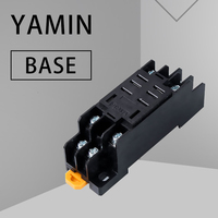 P58 8 Pin Terminal Relay Socket Base Black for PTF08A PTF08A-E Power Electromagnetic relay Base DIN rail mounted