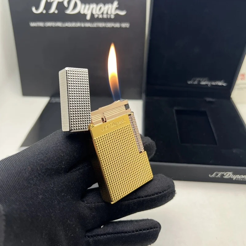 JT.Dunant Creative Grinding Wheel Ignition Gas Lighter Bright Sound Reflatable Lighter Men's Cigarette Accessories Gift Box