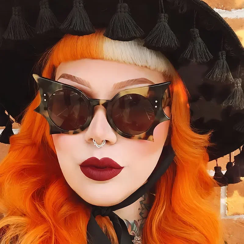 

Unisex Fashion Halloween Sunglasses Cool Trendy Bat Punk Eyewear Festival Hip Hop UV400 Outdoor Sun Glasses Funny Party Glasses
