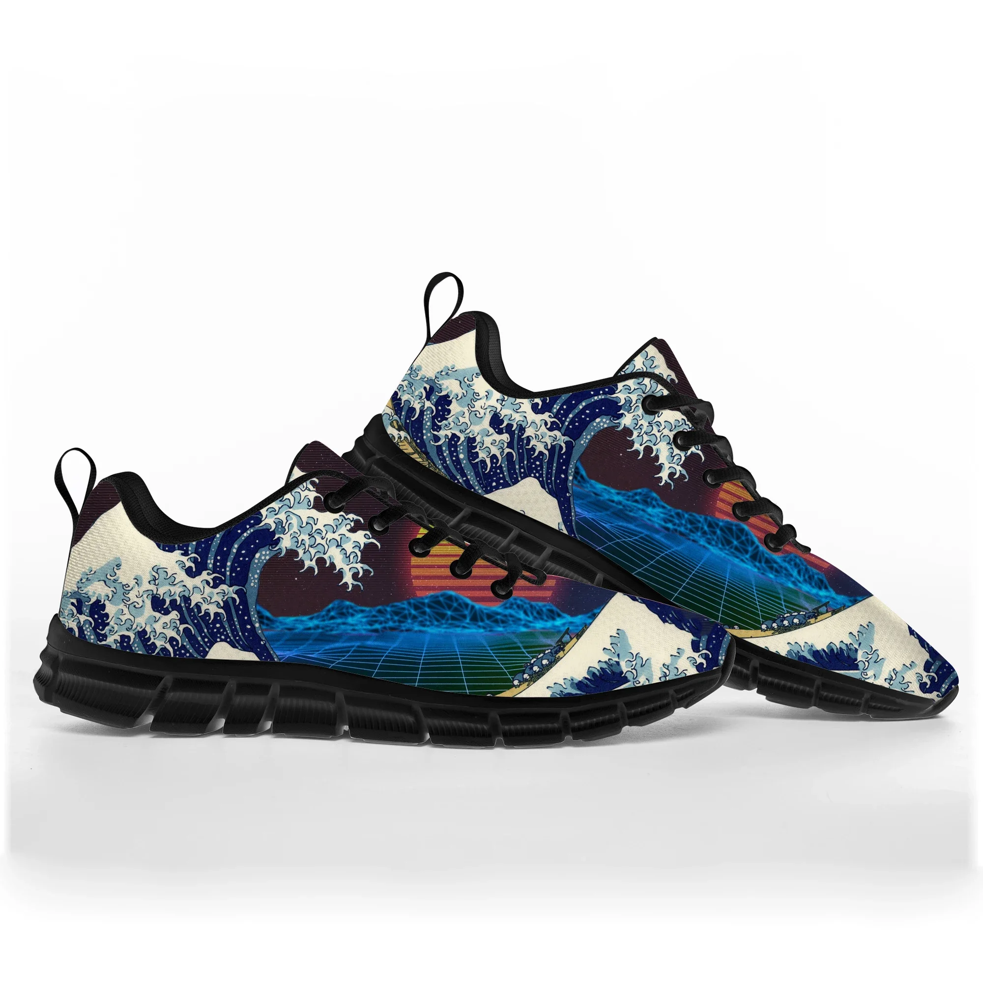 Art The Great Wave Off Kanagawa Sports Shoes Mens Womens Teenager Kids Children Sneakers Custom High Quality Couple Shoe