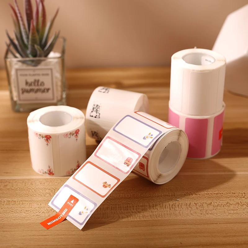 Niimbot B21 B1 B3S Colorful Waterproof Oil-proof Cute Label Paper Stickers Roll s Multiple sizes Square Cute Shape for Printers