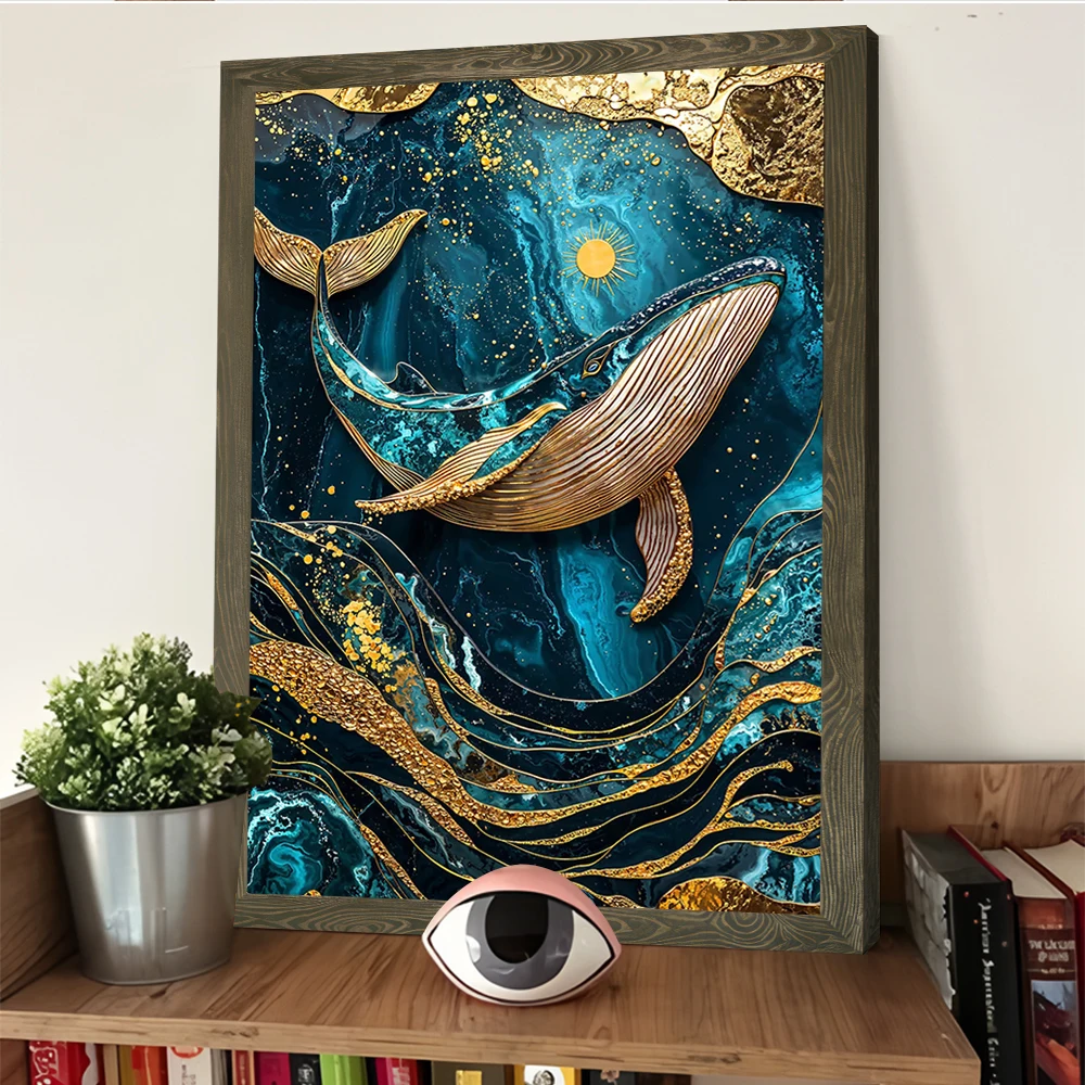 البحر السماوي Kintsugi الفن الطباعة المشارك صور الرسم على لوحات القماش الجدارية للإكسسوارات الداخلية غرفة المعيشة الديكور #4