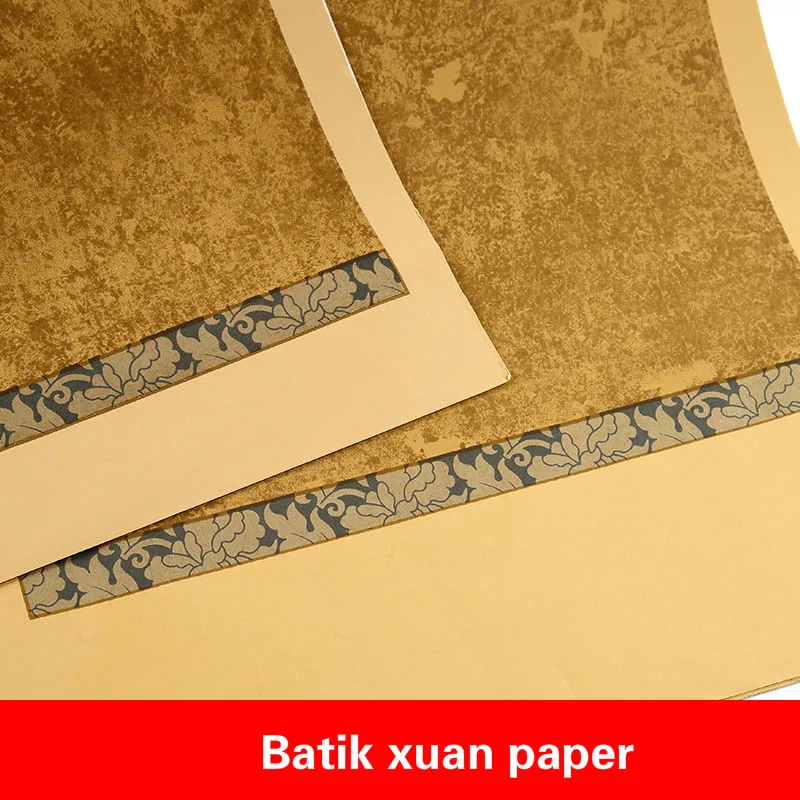 Batik Retro Half Rijp Rijstpapier Briefhoofd Chinese Running Reguliere Script Kalligrafie Xuan Papier Cursieve Script Creation Papier