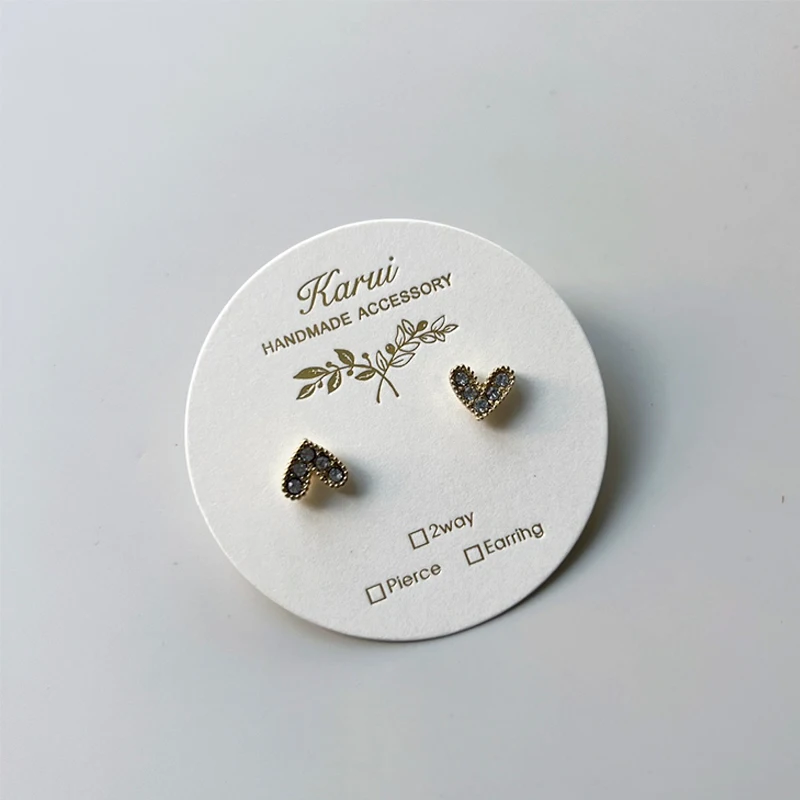 Kartu Display Anting Custom, Kartu Nail Art, Kartu Kalung, Tempat Perhiasan DIY, Kemasan Label Bisnis Kecil Dengan Logo Emas