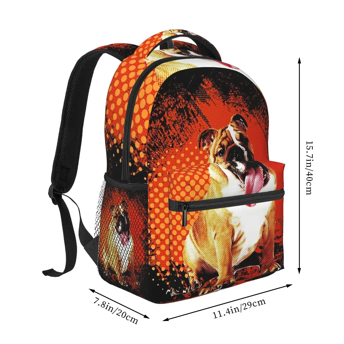 Funny English Bulldog Dogs Student Backpack School Bag Hiking Travel Daypack for Men Women Fashion Bookbag Shoulder Bags