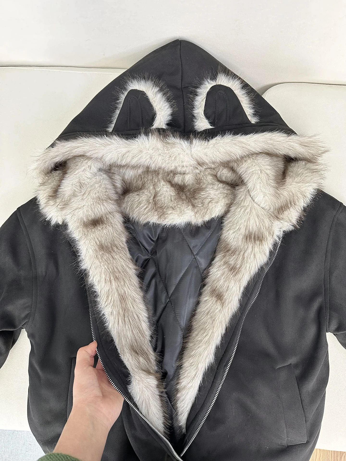 

Утепленная хлопковая куртка с пушистым меховым воротником для мужчин и женщин, зимняя теплая верхняя одежда для пар, не объемная, стандартный крой