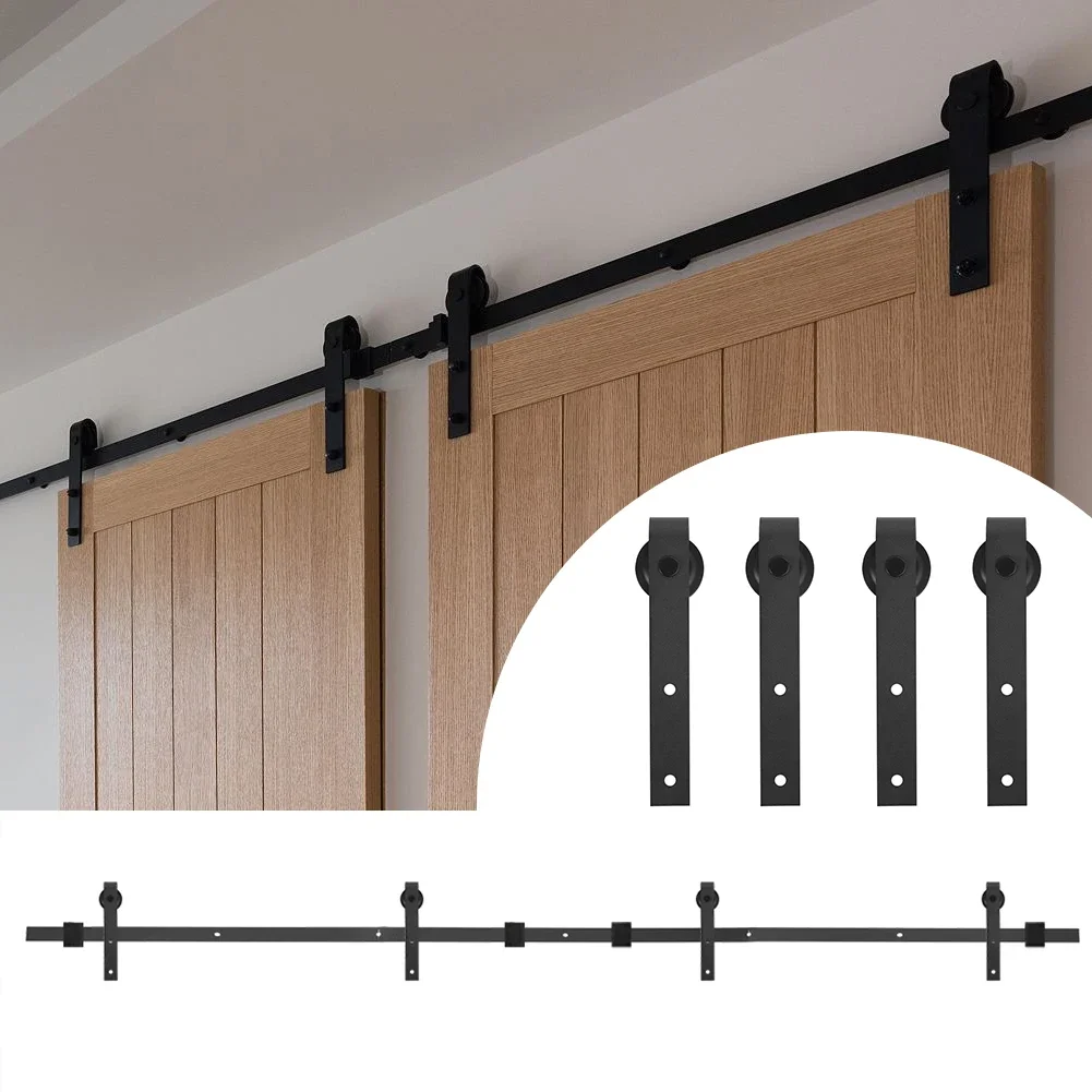 10FT Double Door Splicing Regular Carbon Steel Barn Door Hanging Rail