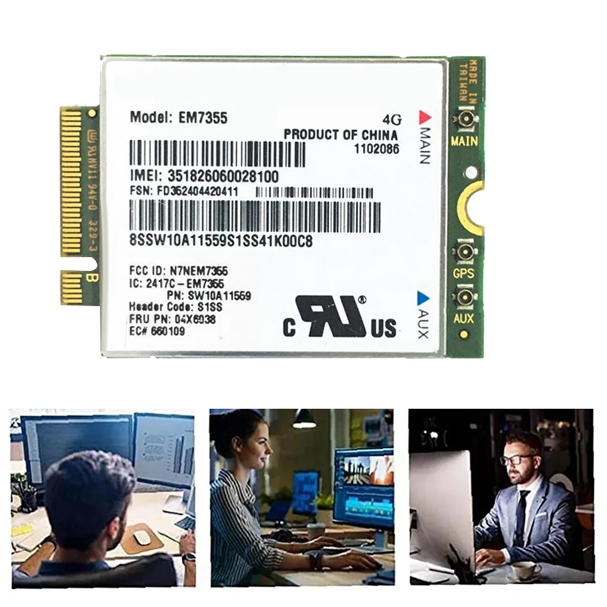 EM7355 WWAN Card+2XAntenna FRU 04X6038 NGFF 4G WiFi Card for ThinkPad X1 Carbon L440 L540 T440 T540P