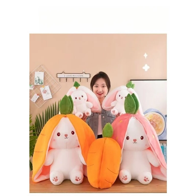 

Berry Rabbit Plush Doll, Plush Toy Transformed Into A Little Rabbit Figurine, Carrot Rabbit Doll, Girl Sleeping