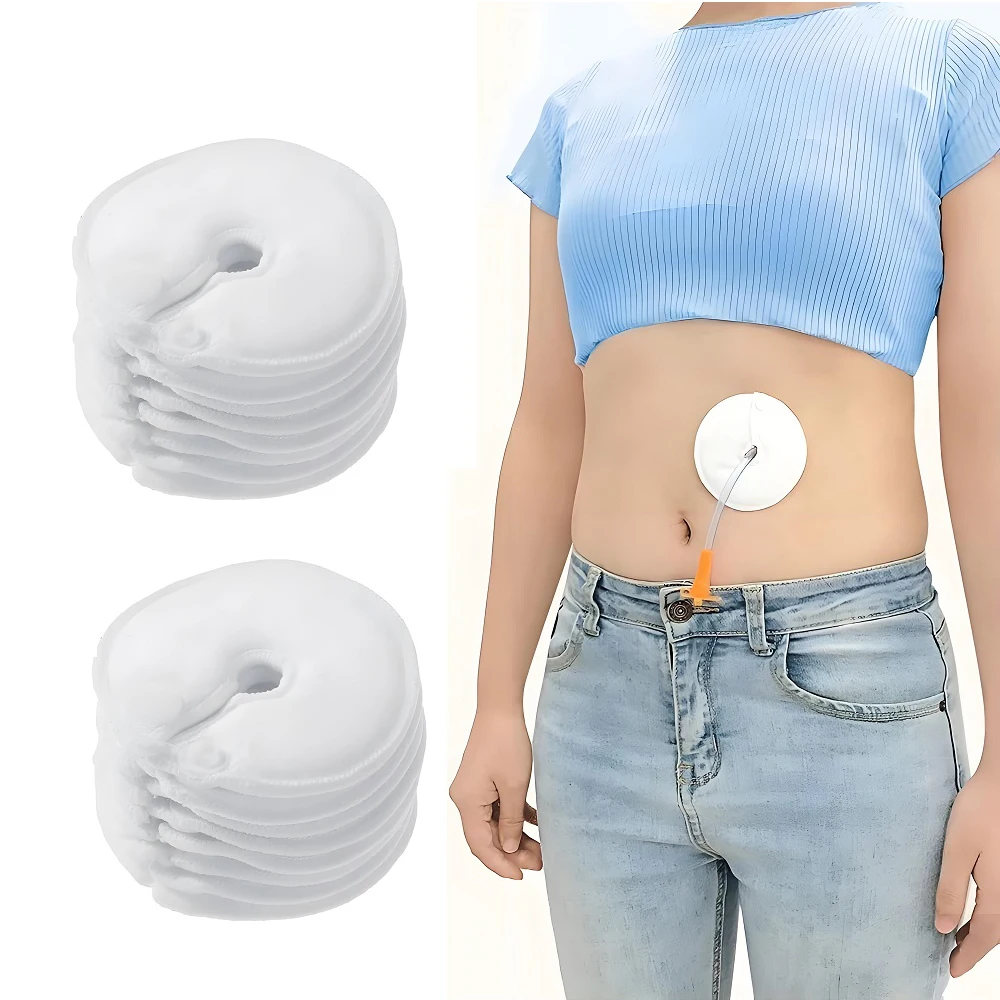 20~200Pcs G Tube Pads Holder Abdominal G Tube Button Pads Soft Absorbent Feeding Tube Pads Holder
