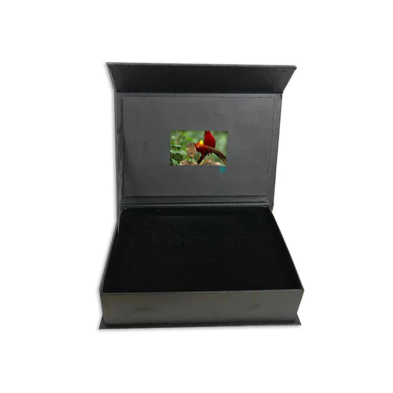 Kotak hadiah video kertas 4.3 inci kualitas tinggi 28*18*5.6CM memori 128MB untuk kemasan