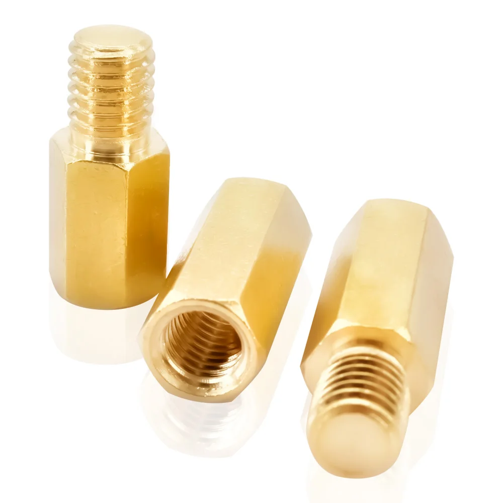 5/10/20PCS M8 Brass Motherboard Standoffs Hex Copper PCB Support Racks Spacing Screw Metric Thread Male Female Spacers Standoff