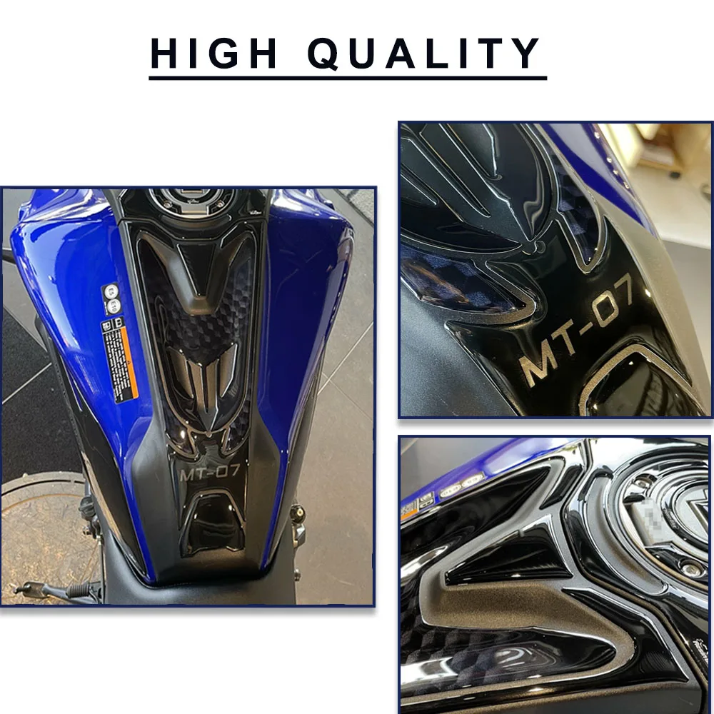 Motocicleta Fuel Tank Pad Etiqueta, impermeável Anti-Scratch Protector, Resina 3D, MT-07, YAMAHA MT-07, 2022