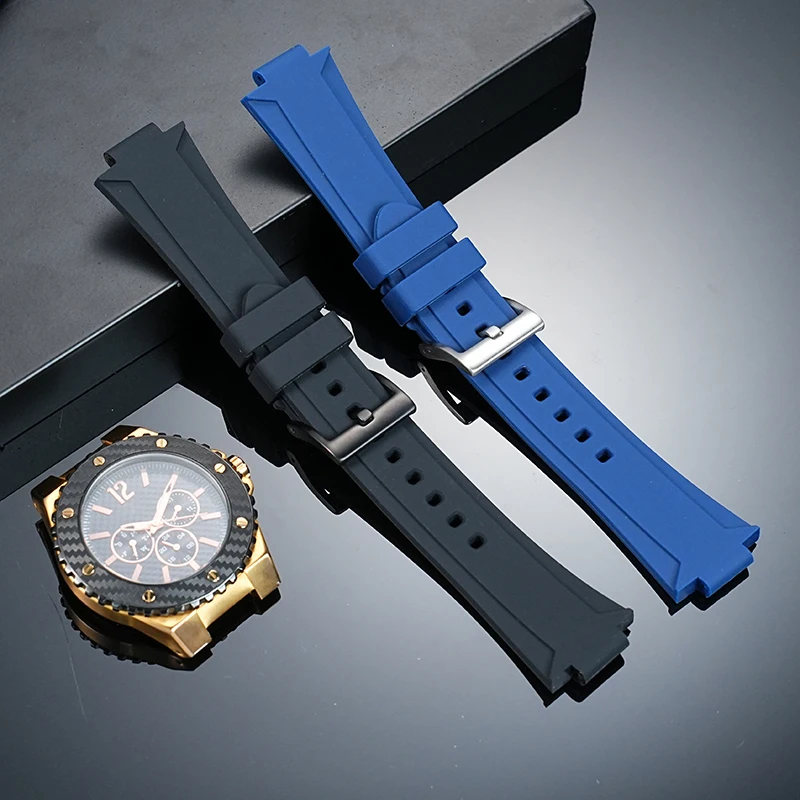 For GUESS W0149L5 Soft Silicone Watch with Raised Mouth Men's Sports Soft Wristband Waterproof Bracelet Accessories Black Blue