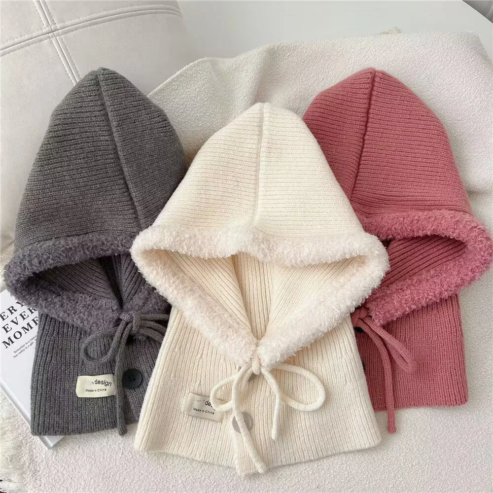 Korean Style Nayeon Knitted Woolen Hats Women Girls Autumn Winter Fashion Head Neck Warm Pullover Hat Idols Adults Streetwear