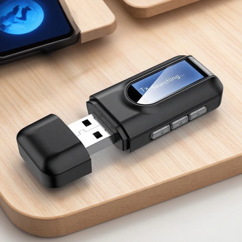 

Адаптер Bluetooth 50, USB-приемник Bluetooth-передатчик для автомобиля, ПК, ТВ, HD-аудио, беспроводная потоковая передача музыки