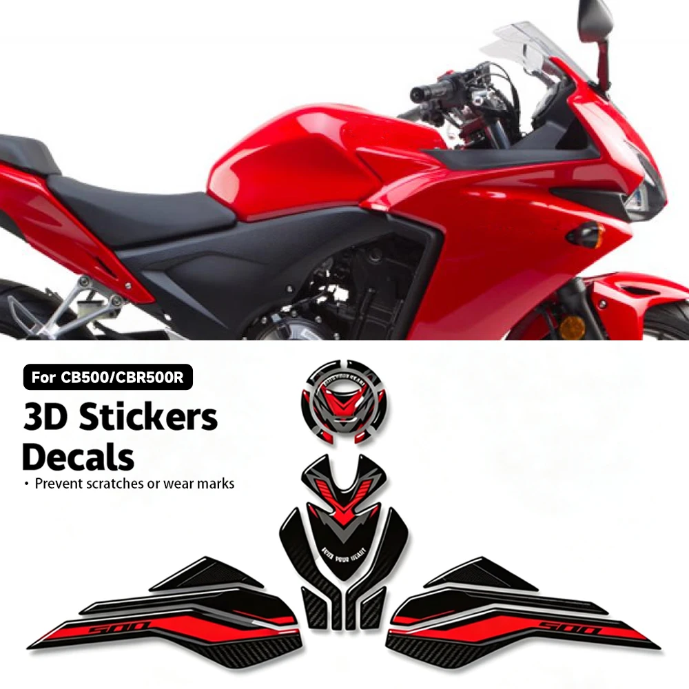 Motorcycle For CB500 CB 500 Hornet R CB500F CB500R CBR500R Tank Pad Cap Gas Fuel Oil Knee Protection Stickers Decals
