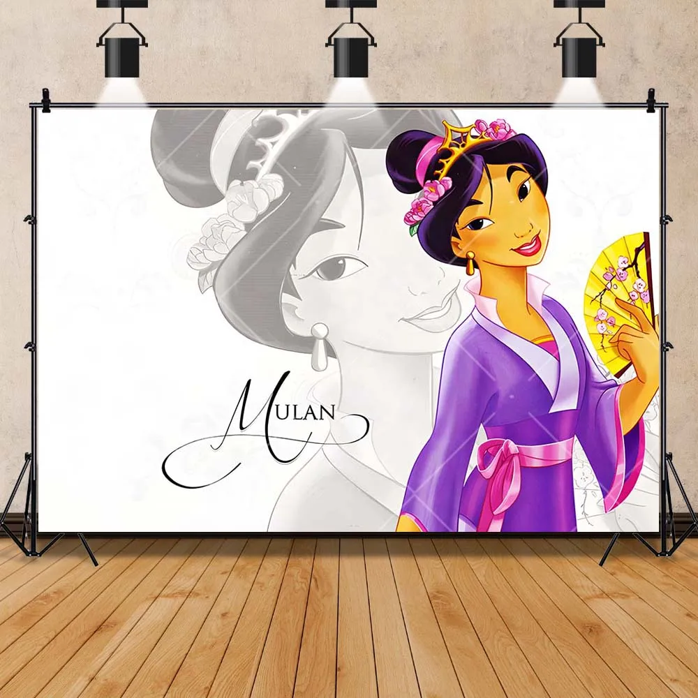 Disney Brave Mulan Movie Girl Baby Kids Gifts Birthday Party Banner Backdrop Custom Kids Room Photo Poster Decor Wall Background