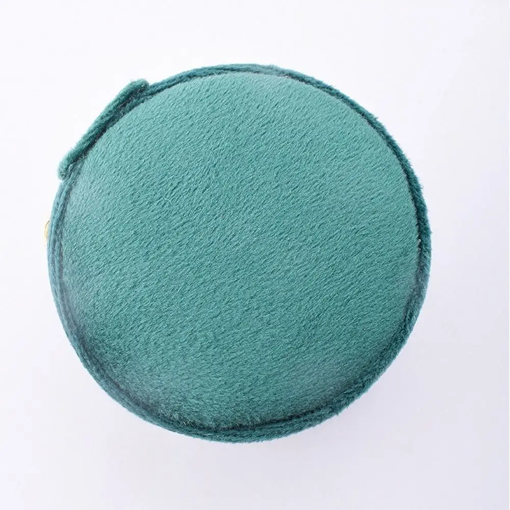 Creative Round Shape Velvet Jewelry Box Dustproof Zipper Jewelry Case Luxury Jewelry Storage Box Earrings Rings Bag Women