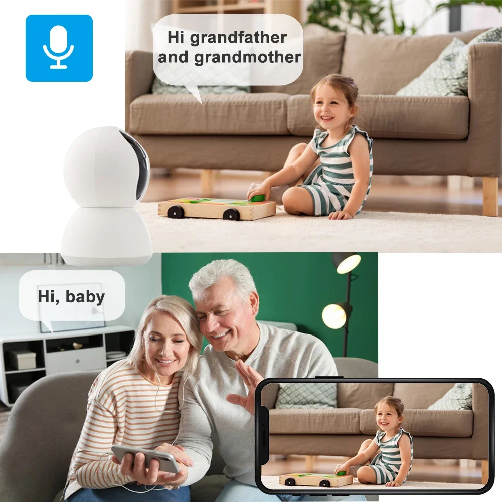 400W WiFi Camera Tuya Smart Home Indoor Wireless IP Surveillance Camera AI Detect Automatic Tracking Security Baby Monitor