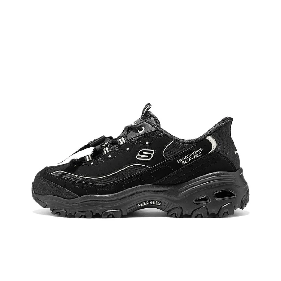 Skechers Slip Ins Flash Butterfly Shoes Low top Chunky Sneakers Women's Black 150863-BBK