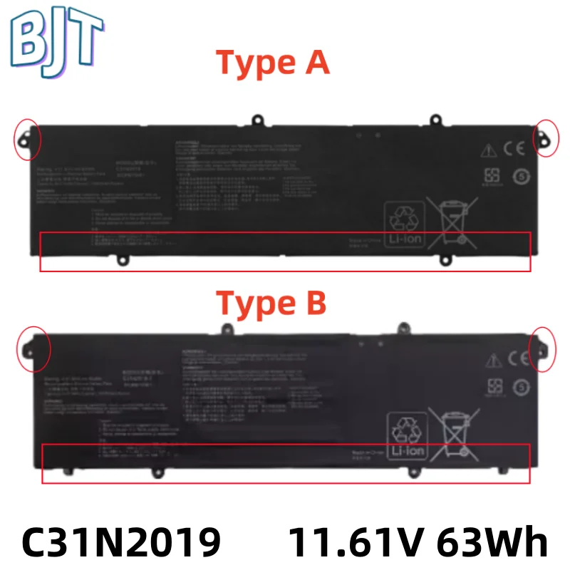 

11.61V 63Wh New C31N2019 C31N2019-1 Laptop Battery For ASUS VivoBook Pro 14X OLED M7400 15 OLED M3500 M3500QC-L1062T L1079T