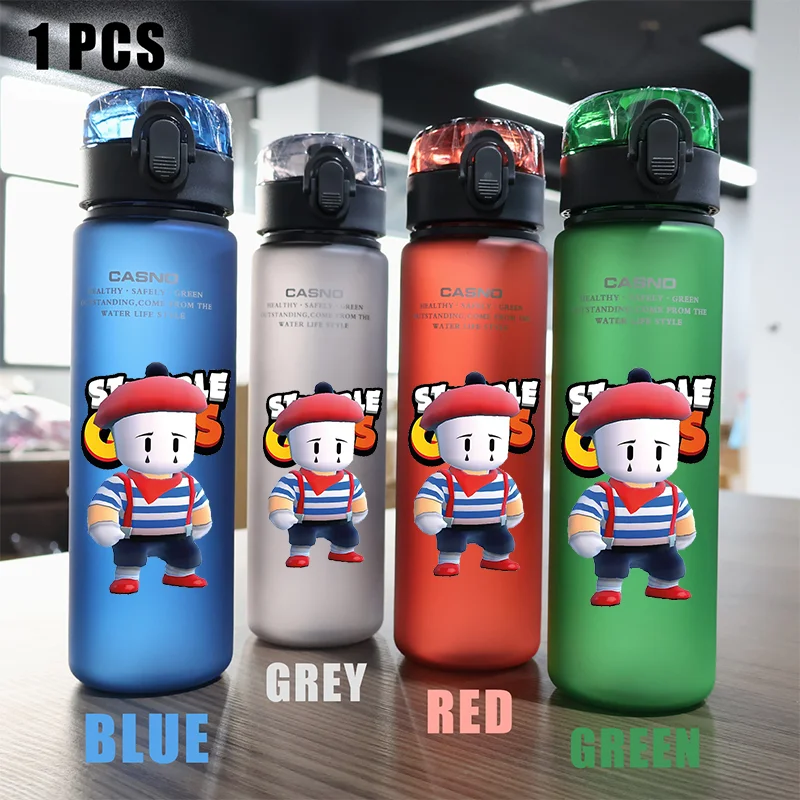 560ml Game Stumble Guys Fire Dragon Figure Capacity Portable Outdoor Camping Fitness Sports Leak Proof Water Cup Bottle Kid Gift