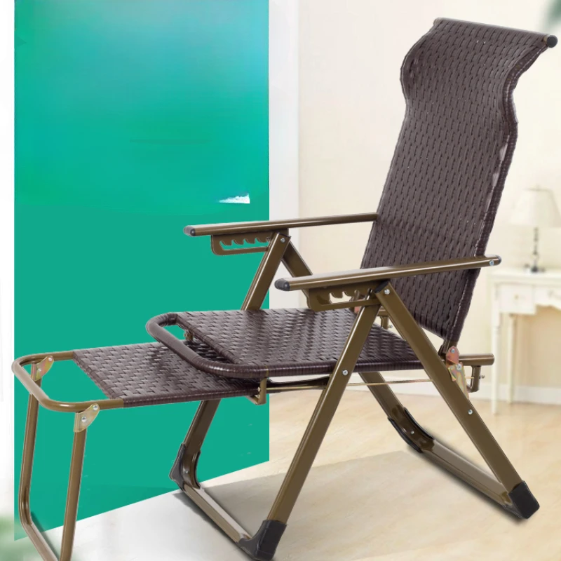 

Rattan chair, reclining, folding lunch break, home balcony, casual single, lazy, elderly cool back, nap portable